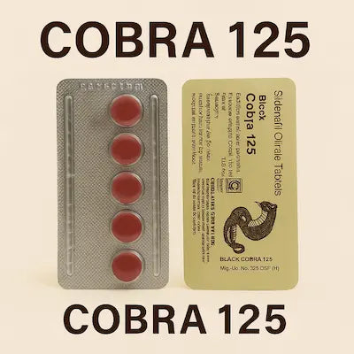Black Cobra 125mg Tablets (Sildenafil) – Pack of 1 Strip for Male Power & Timing