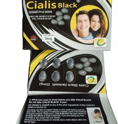 Cialis Black Tablets 20mg Packaging for Men’s Sexual Wellness