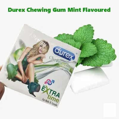 Durex Longtime Chewing Gum – Mint Flavoured Delay Booster for Men & Women (4 Pieces)
