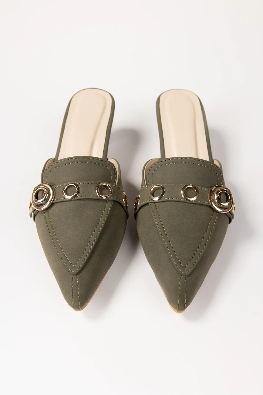Olive Green Mules IFS-MLS25-001 - Image 4