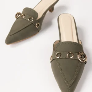 Olive Green Mules IFS-MLS25-001