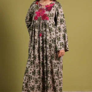 Vibrant Roses Flared Dress