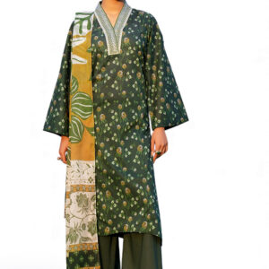 3 Piece Printed Lawn Suit with Embroidered Neckline SD-52219